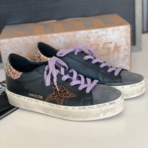 Golden Goose Black Leopard Hi Star Size 38